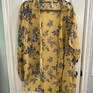 Small blue and yellow floral wrap